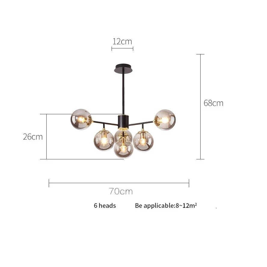 Modern Led Chandelier For Living Room Bedroom Kitchen Gold Glass Ball Lustre Ceiling Hanging Lamp Home Decor Lighting Fixtures