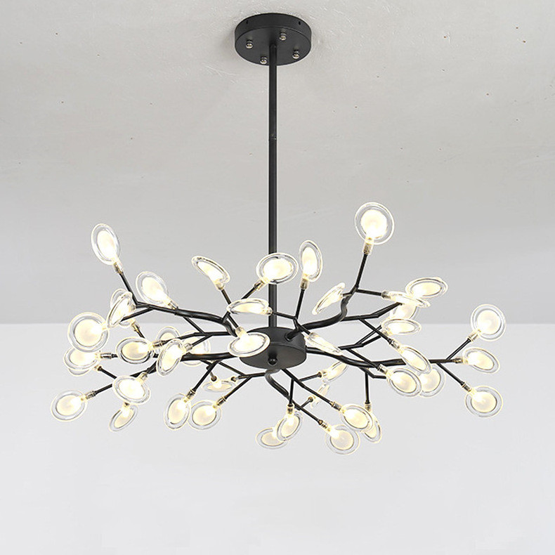 Modern Black gold Chandelier Lighting Tree Retro Loft Vintage Living Room Sputnik livinKitchen Chandelier