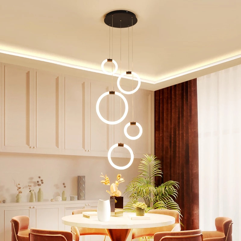 New modern Pendant Lights lighting long loft indoor lighting kitchen led staircase hanging Pendant lamp fixtures lustre 90-260V