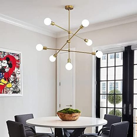 Modern golden chandelier lamps mid century chandelier for living room, dining room, kitchen