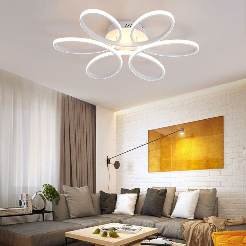 2022 hot sell acrylic minimalist flower shape indoor bedroom light fixtures modern pendant ceiling lighting