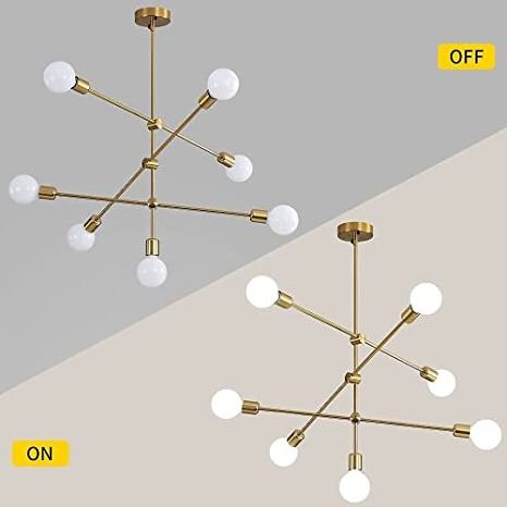 Modern golden chandelier lamps mid century chandelier for living room, dining room, kitchen