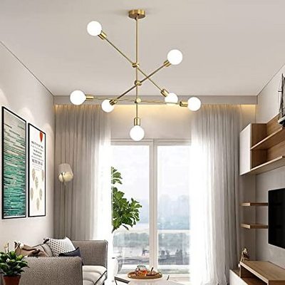 Modern golden chandelier lamps mid century chandelier for living room, dining room, kitchen