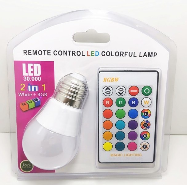 Color-changing remote control bulb led colorful RGB bulb color bulb A60 plastic package aluminum intelligent fill light