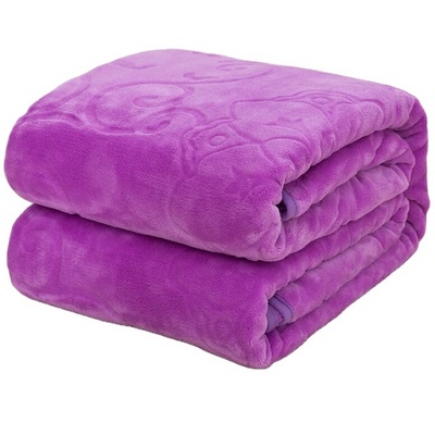 High Quality Fleece Blanket 100% Polyester Super Soft Flannel Bed Sheet Adult purple Fleece Blanket