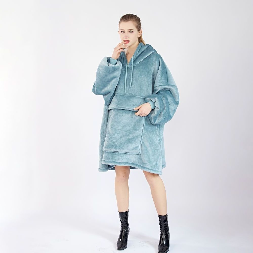 2024 Hot Sale Oversize Wearable Blanket Sherpa Fleece Big Hoodie Sweatshirt Blanket For Adults Women Girls Teenagers Teens Men