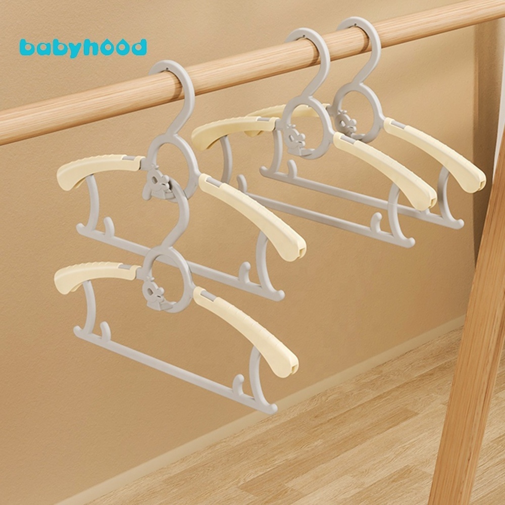 Foldable Children's plastic coat Hangers (10 Pack)  for Newborn Baby, Toddler and Infant Clothes Durable hangers  for Closet