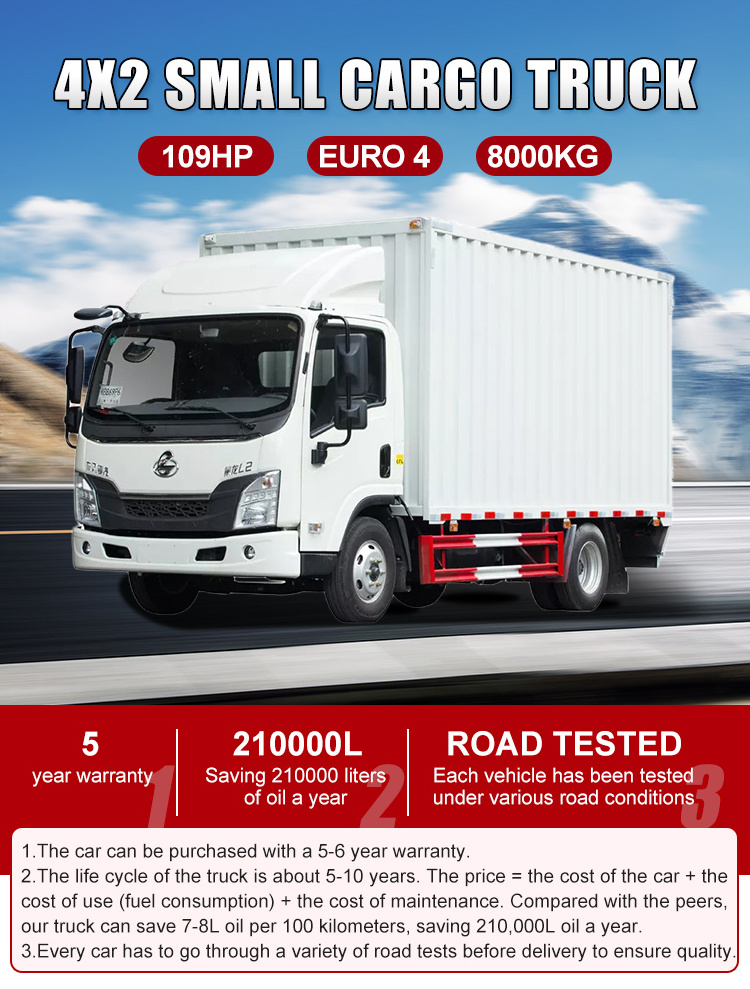 cheap Euro 4 new 5ton  delivery truck camion 4*2 109hp 10 ton left drive 6 wheel light duty lorry cargo truck box trucks