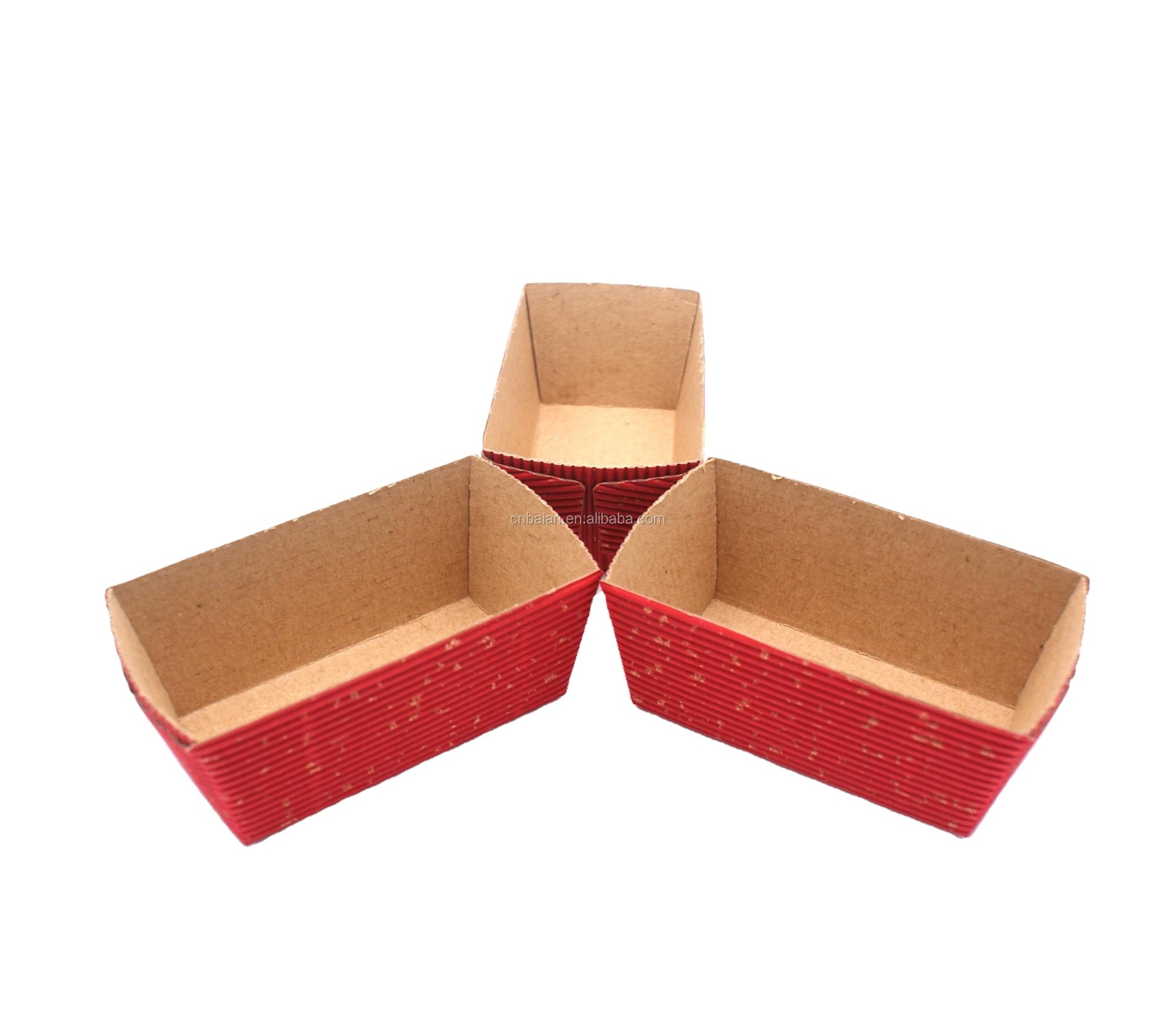 brown rectangle ripple wall corrugated paper cupcake liners square paper cake cups Christmas paper cups