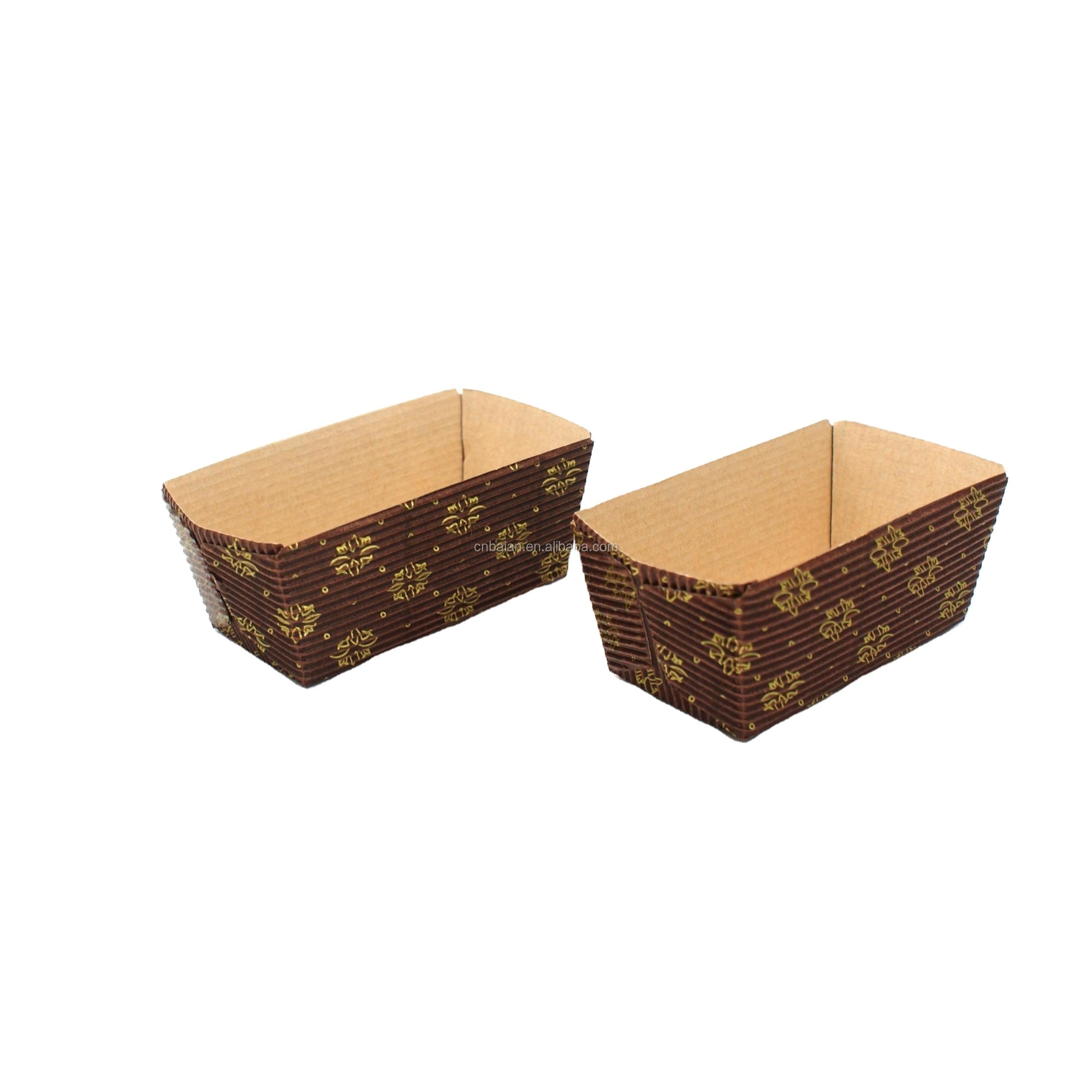 brown rectangle ripple wall corrugated paper cupcake liners square paper cake cups Christmas paper cups