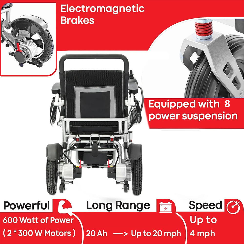 Hot Portable Foldable Electric Wheelchair Reclining Automatic Wheel Chair For Disabled