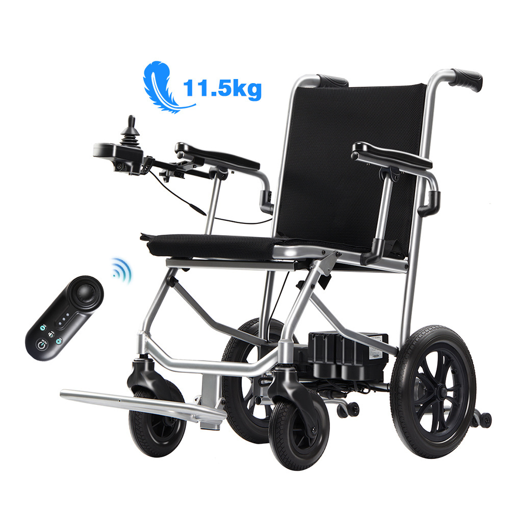 Ultra Light Aluminum Alloy Wheel Chair Portable Lithium Battery Fully Automatic Remote Control Folding Electric Wheelchair