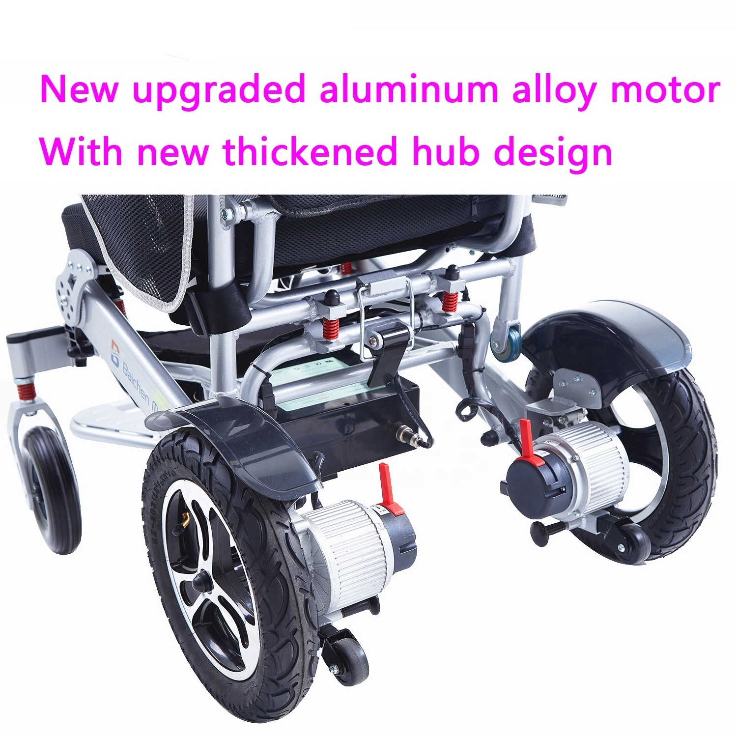 Aluminum Alloy Frame Large Extra Wide Wheelchair Elderly Foldable Electric Wheelchair