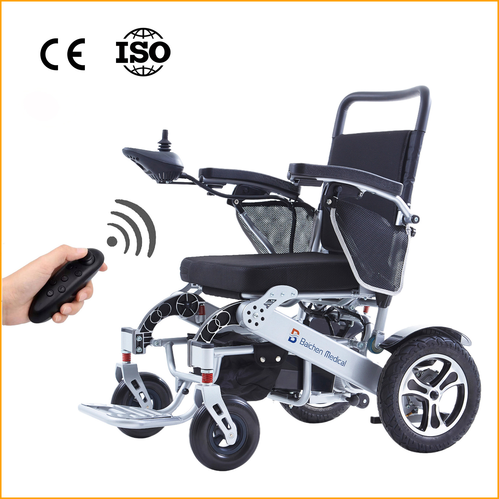 Aluminum Alloy Frame Large Extra Wide Wheelchair Elderly Foldable Electric Wheelchair