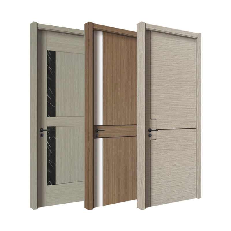 Wholesale Room Door Cheap MDF Solid Wooden Slab Bedroom Door for Hotel Apartment doors for houses interior