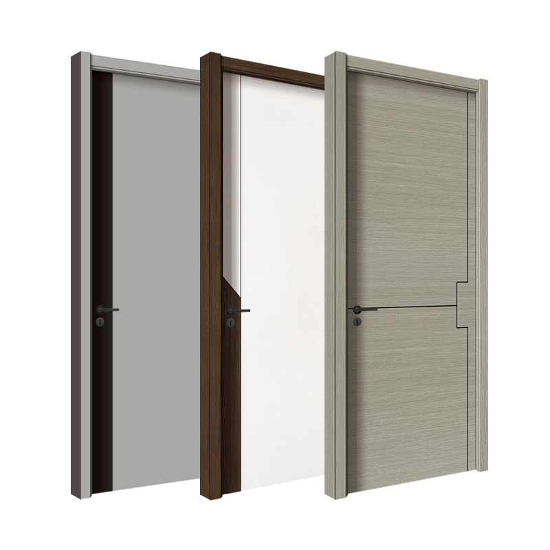 Wholesale Room Door Cheap MDF Solid Wooden Slab Bedroom Door for Hotel Apartment doors for houses interior