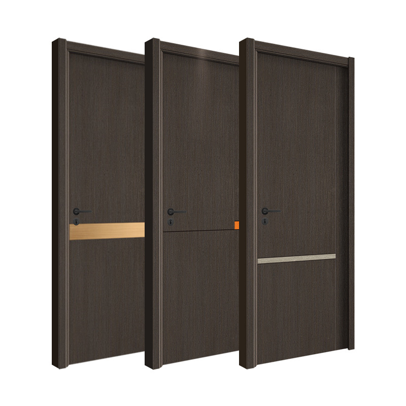 Factory Melamine Door MDF WPC PVC Bathroom Door Hotel Modern Wooden Prehung Interior Door for Houses