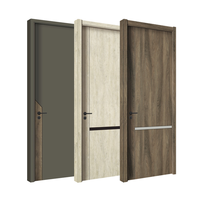 Wholesale Room Door Cheap MDF Solid Wooden Slab Bedroom Door for Hotel Apartment doors for houses interior