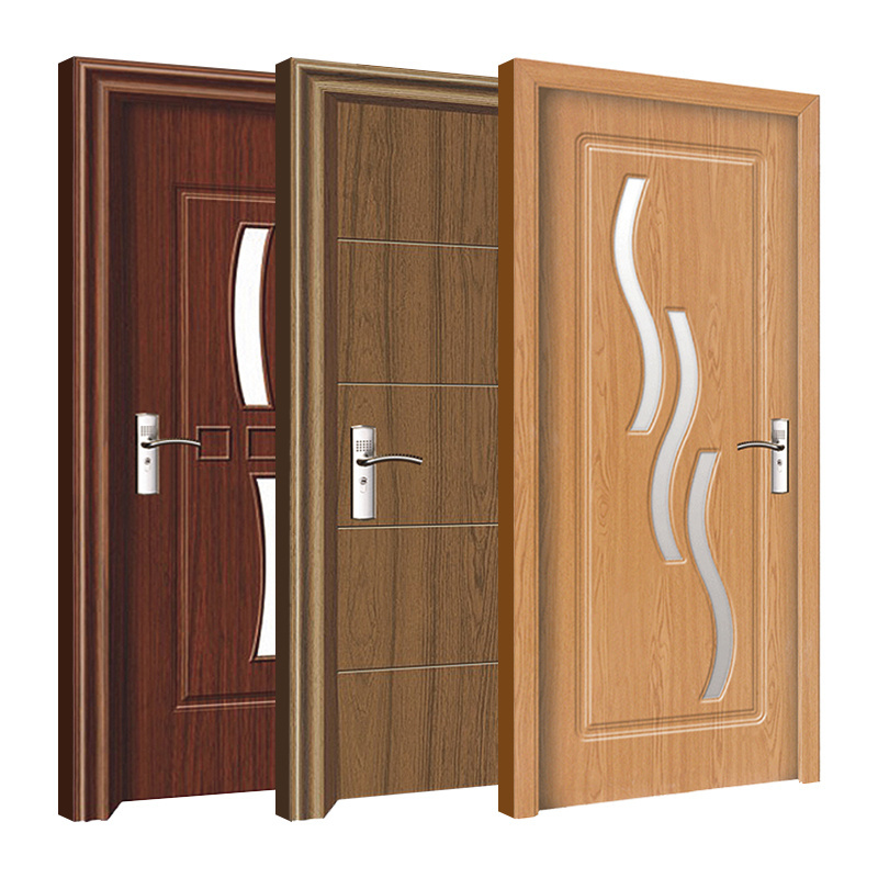 Factory Cheap Apartment Puertas PVC Interior Door Slab Wooden Internal Flush Door Design PVC Doors For Bedroom