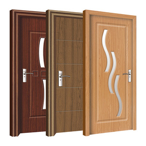 Factory Cheap Apartment Puertas PVC Interior Door Slab Wooden Internal Flush Door Design PVC Doors For Bedroom