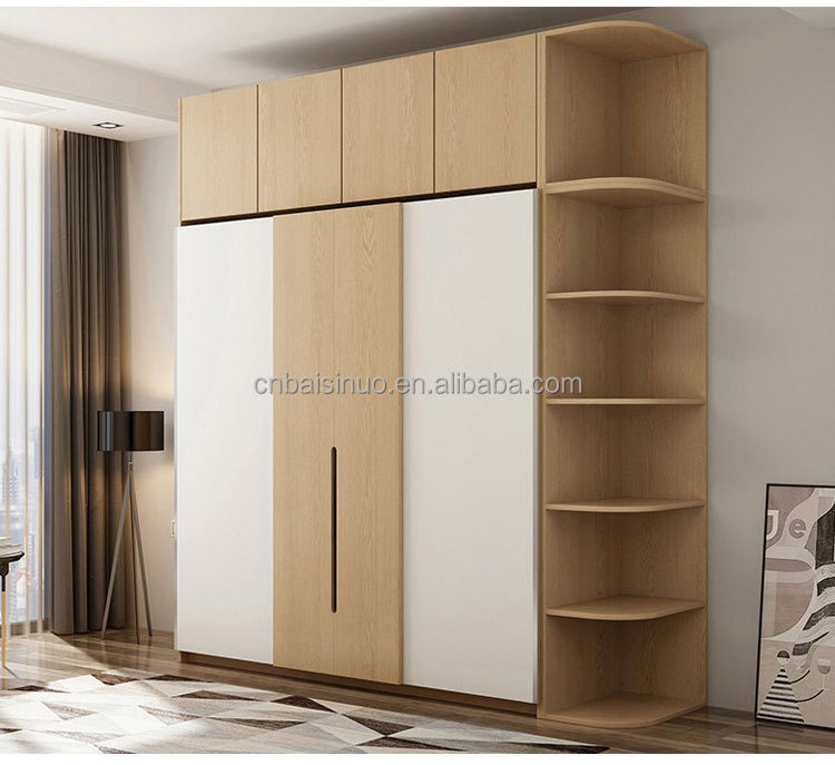 Wardrobe, household bedroom, sliding door, solid wood, economical rental housing, wardrobe, dormitory, simple cabinet