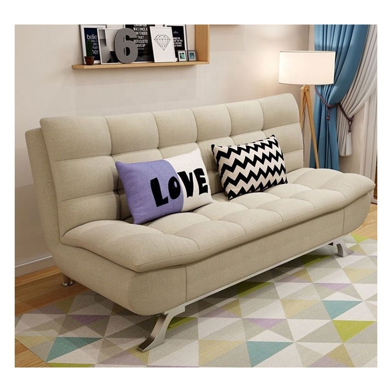 European Style Livingroom Relaxing Sofa Bed Futon Foldable Fabric Sofabed with S/S Legs Simple Design Sofa Cama