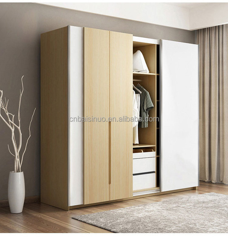 Wardrobe, household bedroom, sliding door, solid wood, economical rental housing, wardrobe, dormitory, simple cabinet