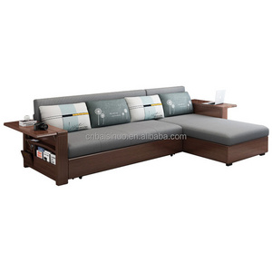 Solid wood multifunctional foldable Chinese small unit sofa bed, retractable living room foldable storage sofa