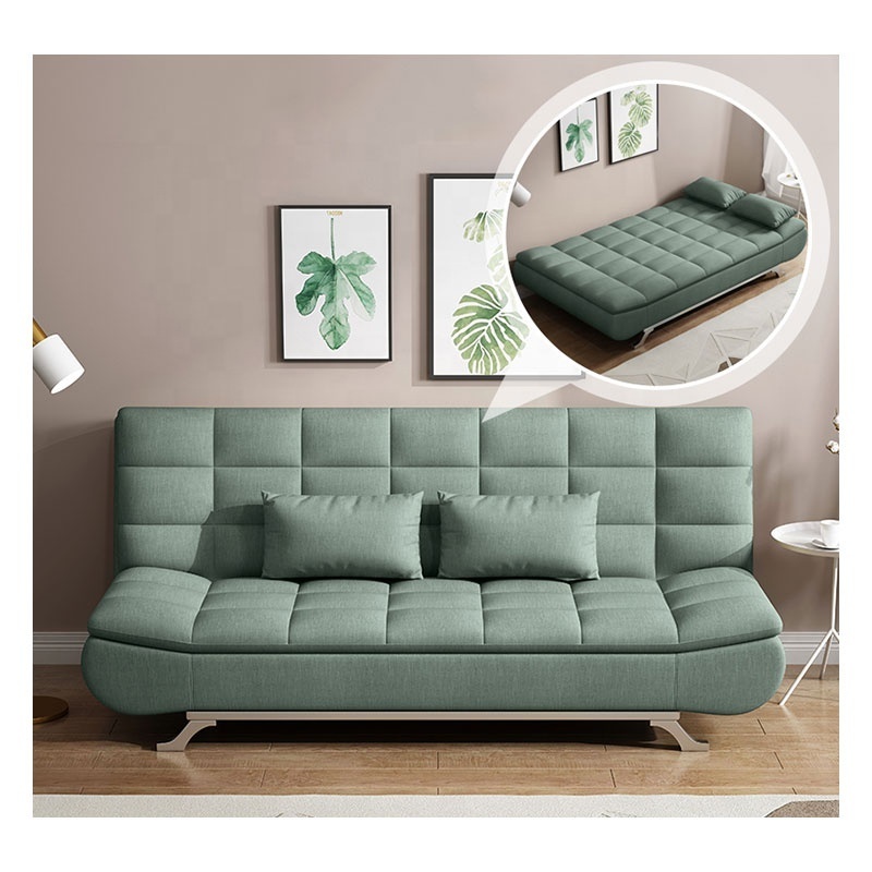 European Style Livingroom Relaxing Sofa Bed Futon Foldable Fabric Sofabed with S/S Legs Simple Design Sofa Cama