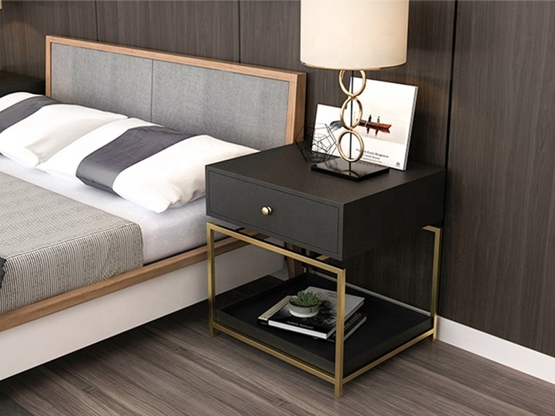 Simple and luxurious rock slab, sofa, cabinet, living room, mobile small coffee table, square corner table bedroom bedside table