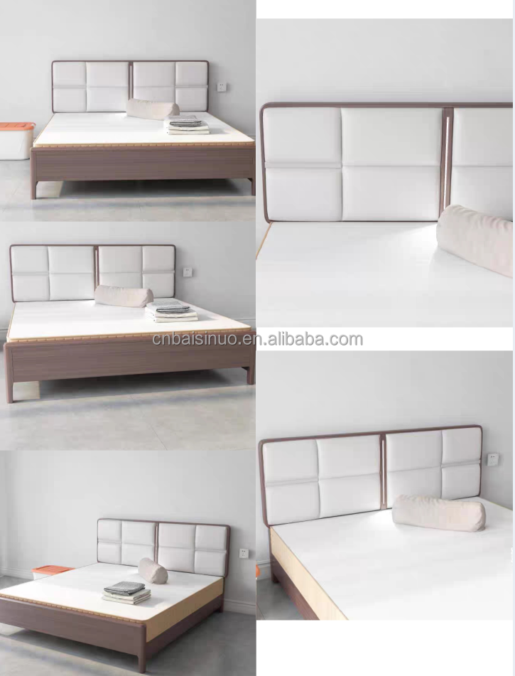 Good Quality cama de cuero King Size Bedroom Furniture American Style Solid wood Frame Leather Bed Soft Queen Bed