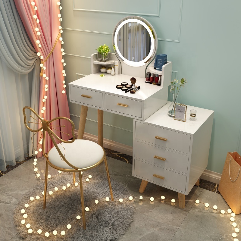 Top Selling Modern Style Home Bedroom Furniture Storage Girls Dresser Fashion European Make Up Dressing Table