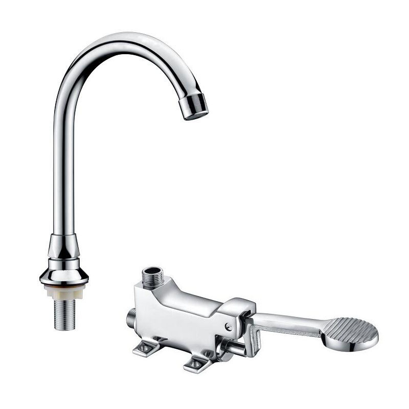 Public Toilet flusher foot pedal control valve faucet