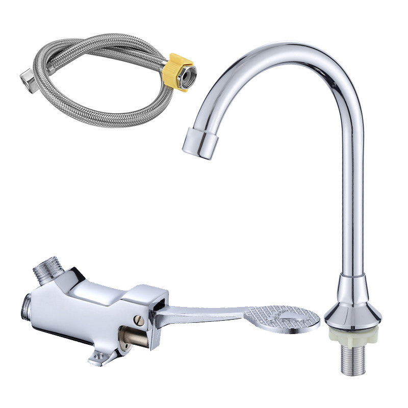 Public Toilet flusher foot pedal control valve faucet