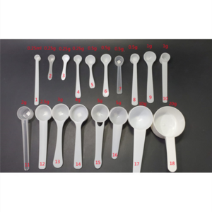 Spoon Factory 0.25ml 0.25g 1g 2g 3g 5g 10g 15g Plastic Measuring Spoon Scoop For Milk Powder Tea Salt Round Flat Bottom Medicine