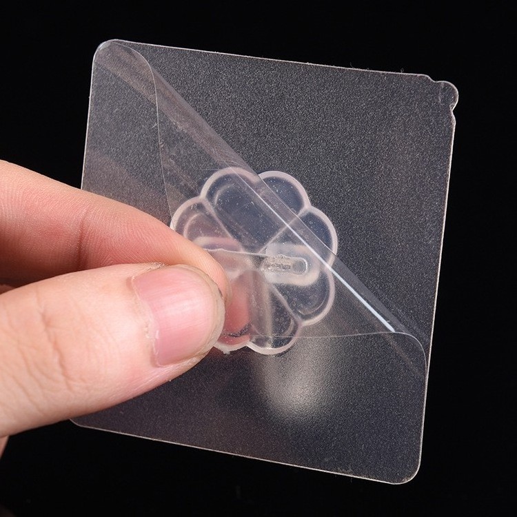 6cm Transparent Square Plastic Wall Hanging Hook for Clothes Wall clothing Hanger None-slip Wall Hook