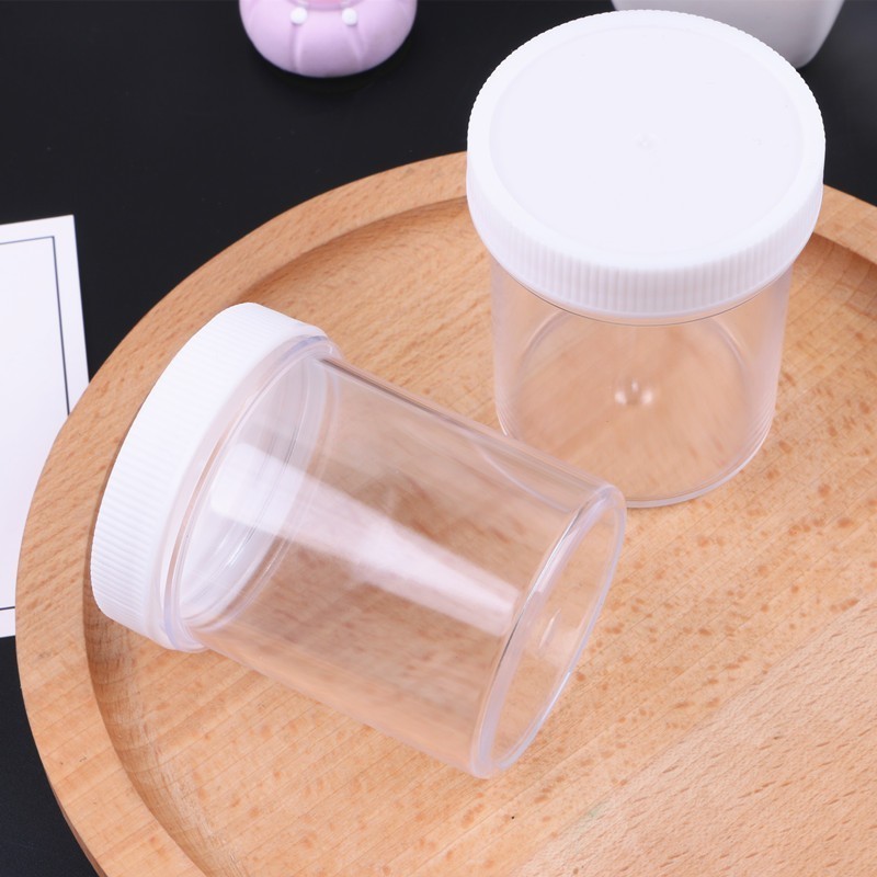 120ml Empty Plastic Wide Mouth Bottle Slime Storage Box Slime Transparent Pot with Slime Clay Foaming Adhesive 120g container