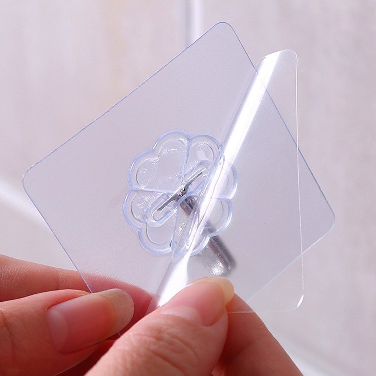 Transparent Square Plastic Wall Hanging Hook for Clothes Wall clothing Hanger None-slip Wall Hook