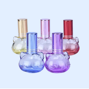 10ml Empty Colorful Kitty Rose Shape Glass Perfume Bottle WIth Spray Cap For Automobile Fresh Air Perfume Bottles