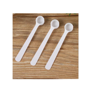 0.5g 1ml plastic PP measuring spoon, 1ml 0.5g white flat bottom milk powder salt scoop