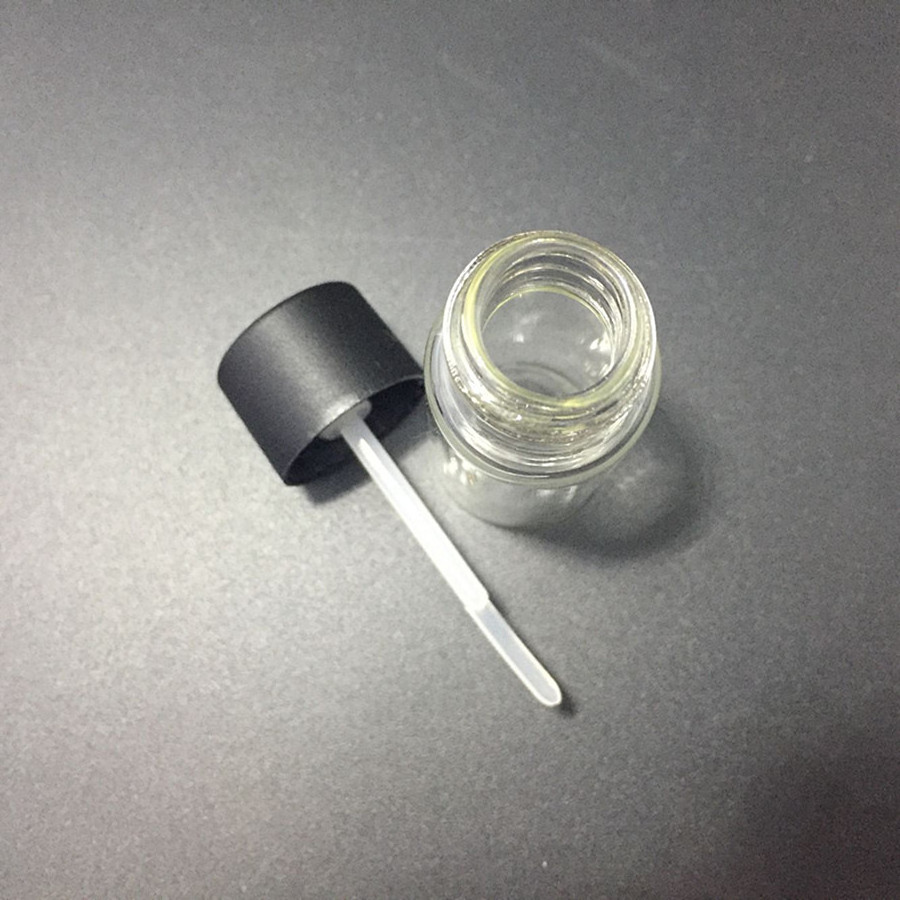 10ml clear essential oil tube glass bottle with spatula cap, 10ml glue vial with flat bar lid