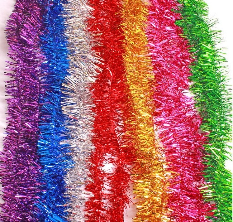 1.7m 1.8m 5 9cm Low Price Wholesale Christmas decorations tinsel Decorative Christmas Tinsel for Party Festive event color bars