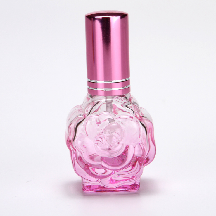 10ml Empty Colorful Kitty Rose Shape Glass Perfume Bottle WIth Spray Cap For Automobile Fresh Air Perfume Bottles