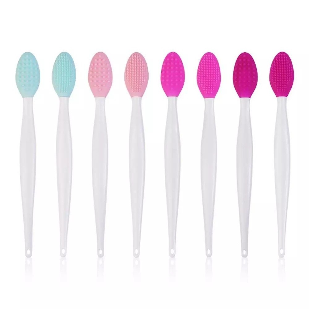 15cm long handle plastic silicone lip balm brush cleaning brush facial nose blackhead removal tool with opp bag