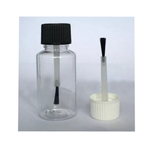 20ml transparent pet plastic bottle with brush lid glue brush touch up bottle