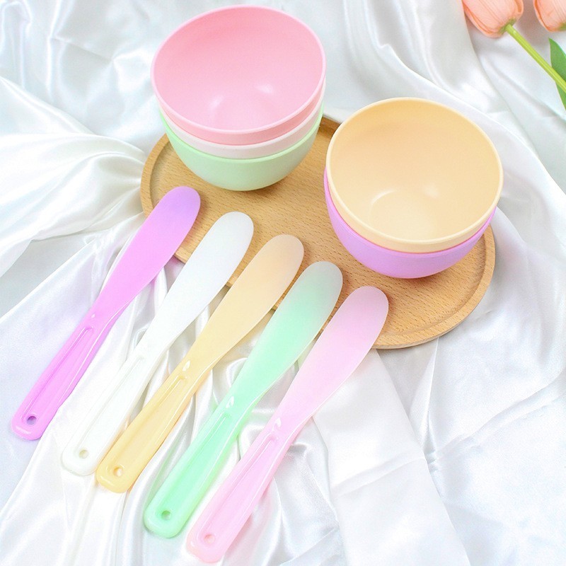 China factory silicone bowl with spatula measuring spoons with scale cream stirring sets beauty DIY cosmetics