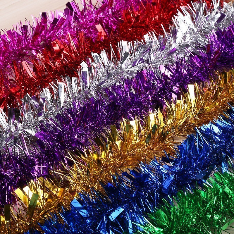 1.7m 1.8m 5 9cm Low Price Wholesale Christmas decorations tinsel Decorative Christmas Tinsel for Party Festive event color bars