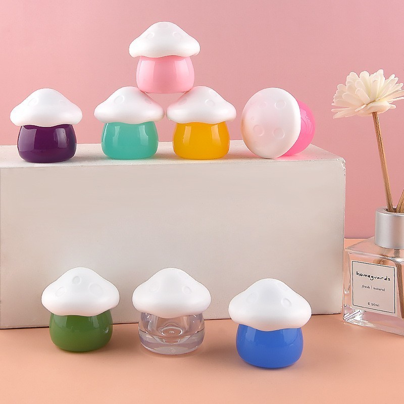 Multicolored 10g  mushroom shape pot mushroom box lip glaze box cream cream bottle face cream  cosmetics sub-box bottle