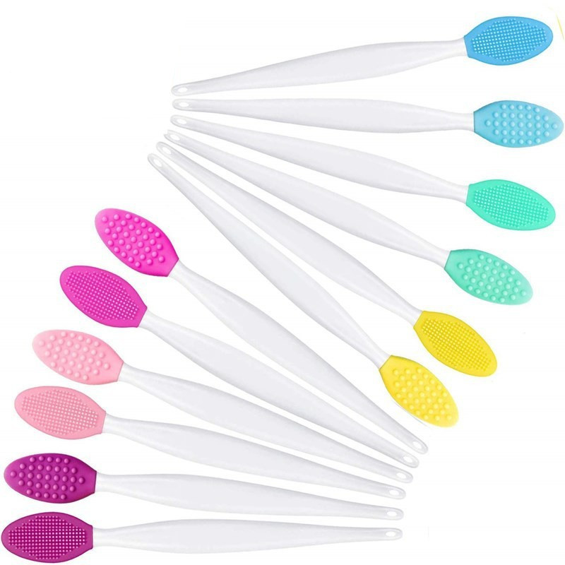 15cm long handle plastic silicone lip balm brush cleaning brush facial nose blackhead removal tool with opp bag