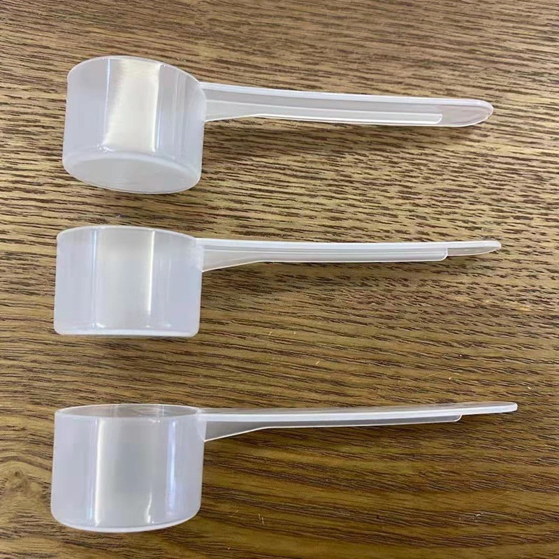 5g 10ml Disposable white transparent plastic measuring spoon powder scoop with flat bottom